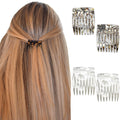 Onyx and Pearl French Hair Side Comb 4 Piece - Elegant Strong Hold