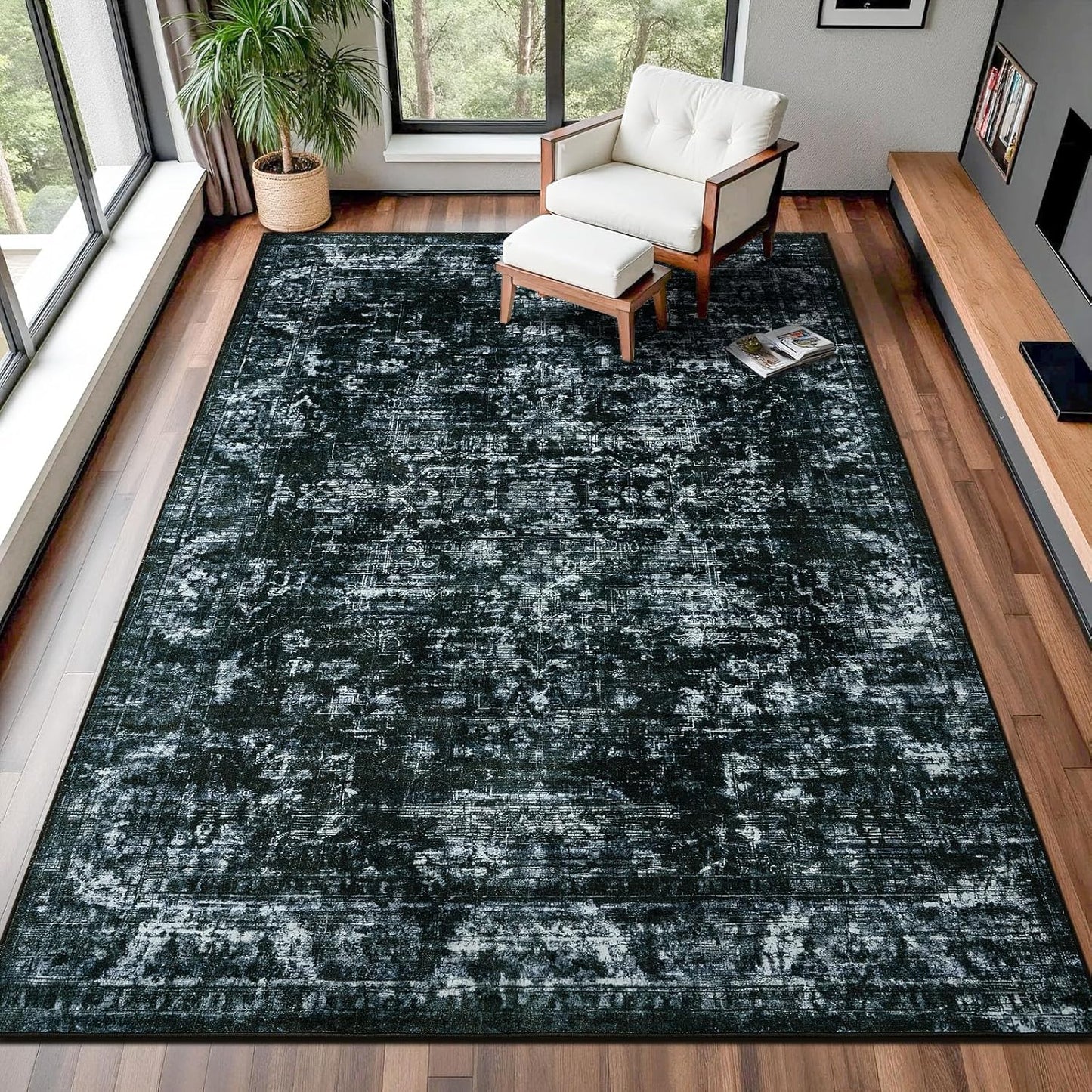 8x10 Washable Area Rug for Vintage Living Room and More