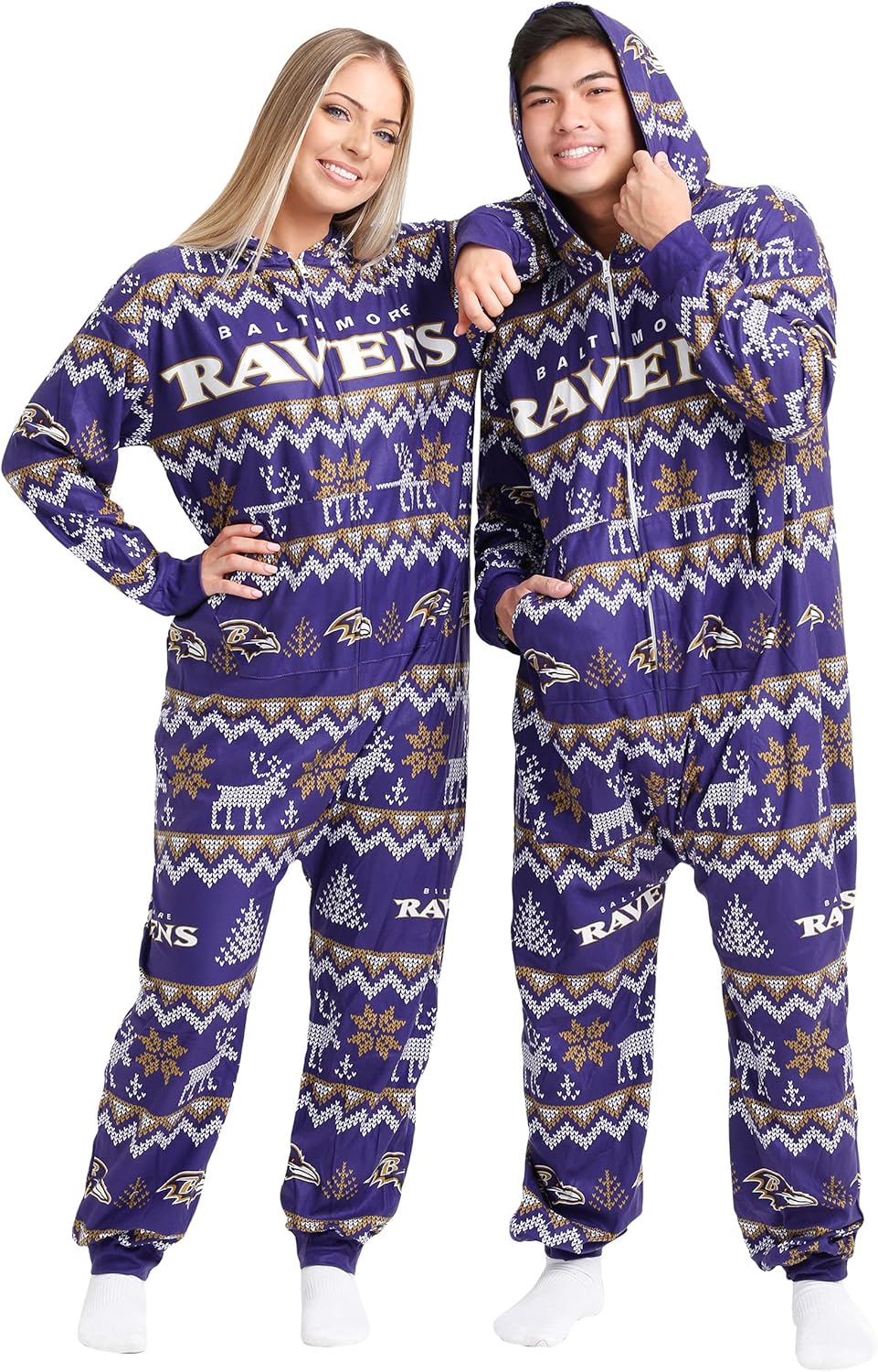 FOCO NFL Team Logo Pajamas One Piece Onsie for Ultimate Comfort