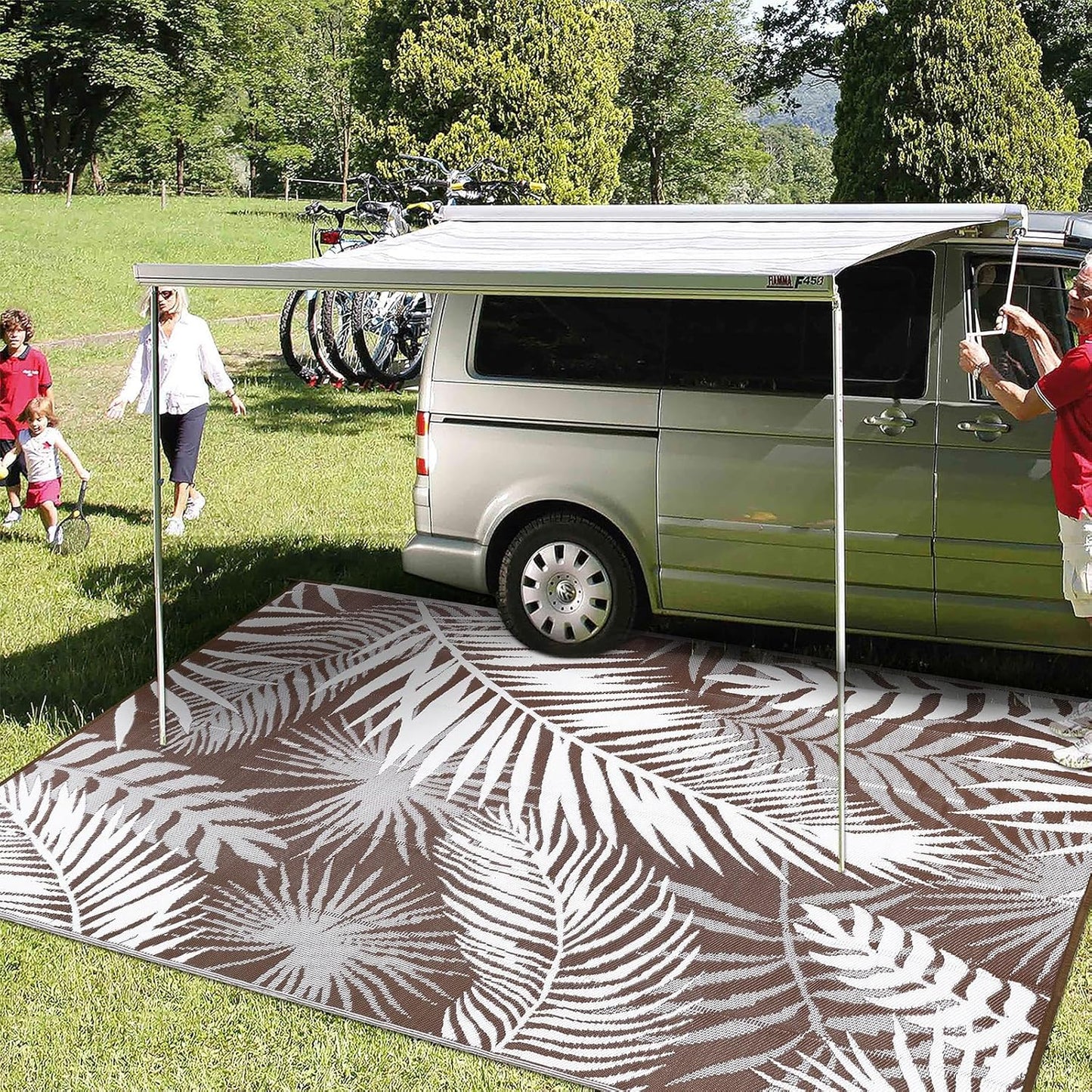 Reversible Outdoor Rug Waterproof for Patios and Camping Use