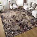 Ompaa Living Room Rug 6x9 Brown Area Rug - Machine Washable Comfort