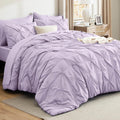 Bedsure King Size Pintuck Comforter Set Light Purple - Soft