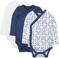 Unisex 3-Pack Organic Cotton Long Sleeve Kimono Bodysuits - Soft