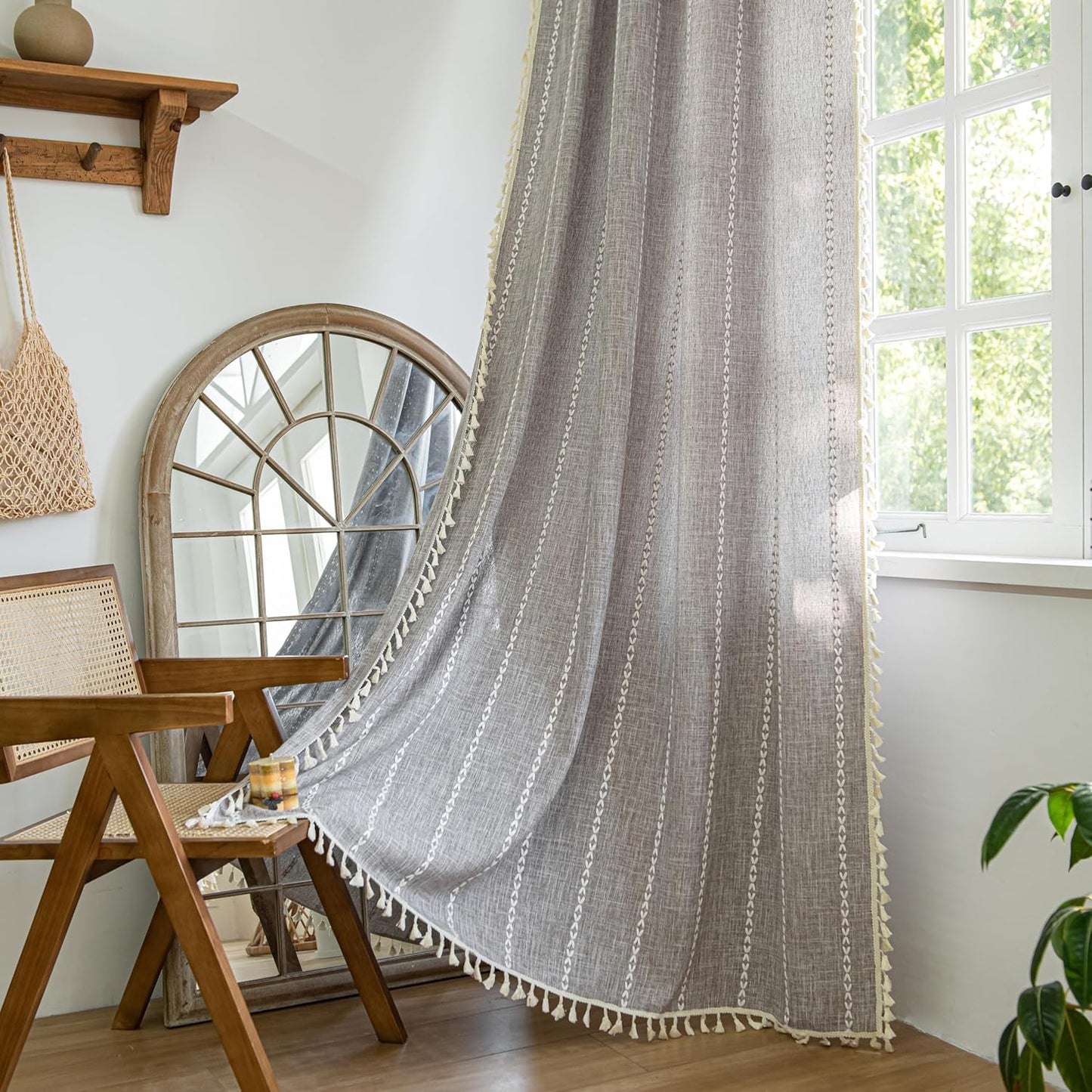 Sutuo Home Boho Tassel Curtain 84 - Farmhouse Chic Halloween Decor