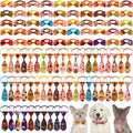 Dog Bows Set 100 Pieces - 50 Bow Ties & 50 Neckties for Small Medium