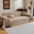 Boho Chenille Couch Cover 71ft x 118ft - Tassel Sofa Slipcover