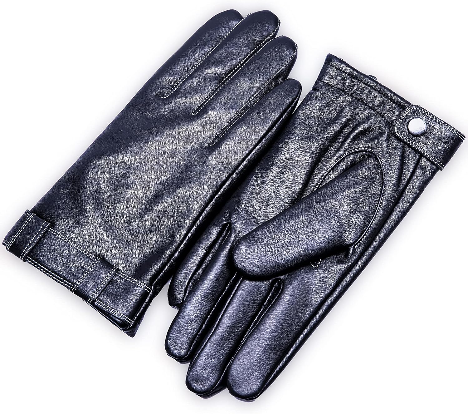 YISEVEN Men's Sheepskin Leather Gloves - Warm & Touchscreen