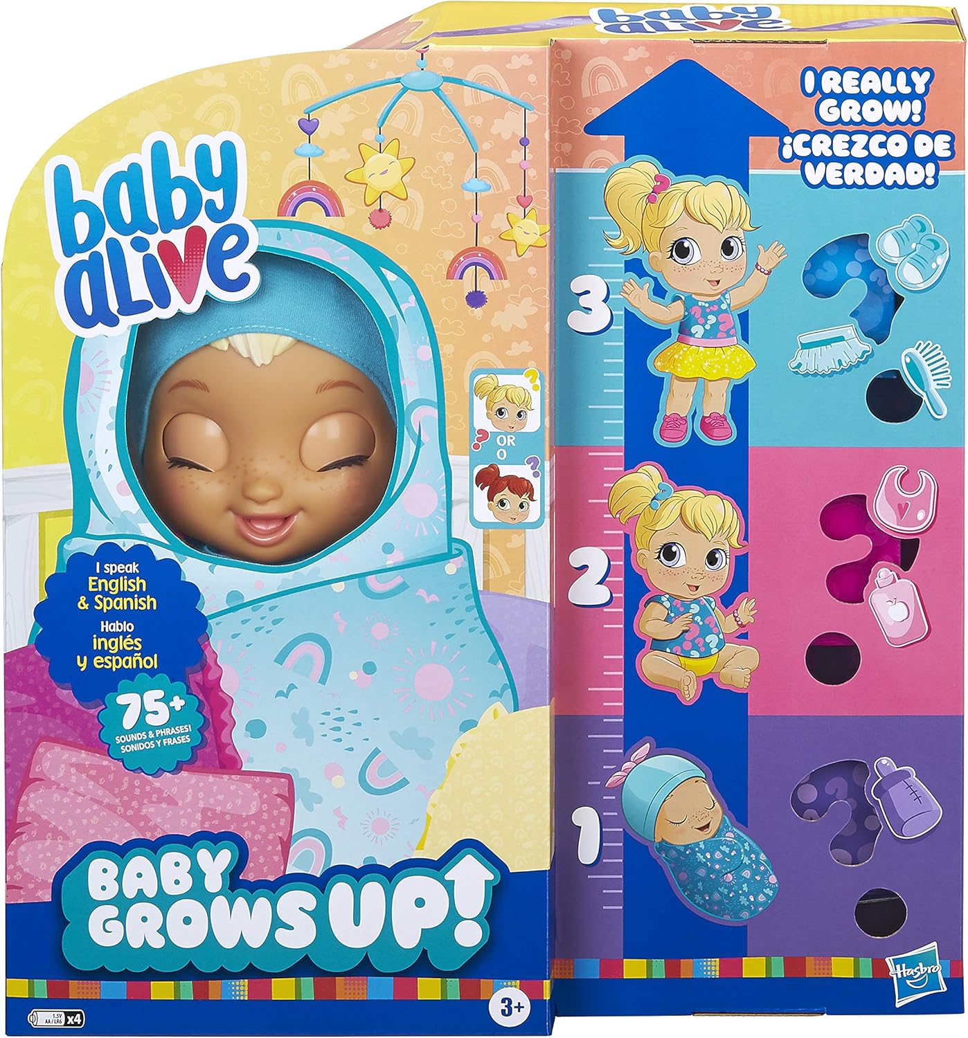 Baby Alive Baby Grows Up (Happy) - Growing Talking Doll Set