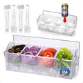 4-Compartment Chill & Serve Condiment Caddy - Keeps Toppings Fresh