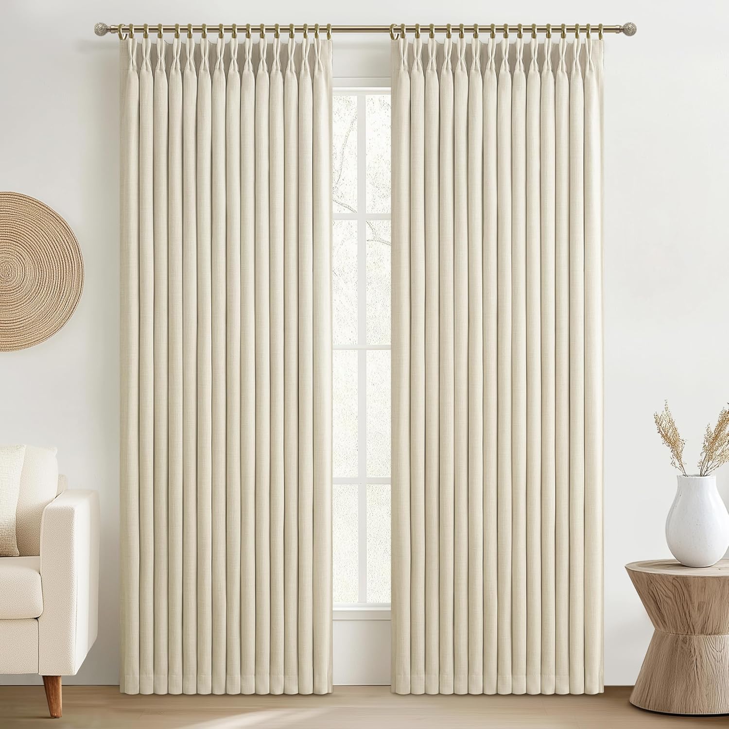 Memory Trained Pinch Pleated Blackout Curtains for Bedrooms