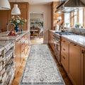 Washable 4x8 Runner Rug - Wide Vintage Kitchen Runner for High Traffic
