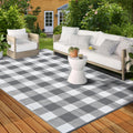 GlowSol 8x10 Outdoor Plastic Straw Rug for Camping and Picnics
