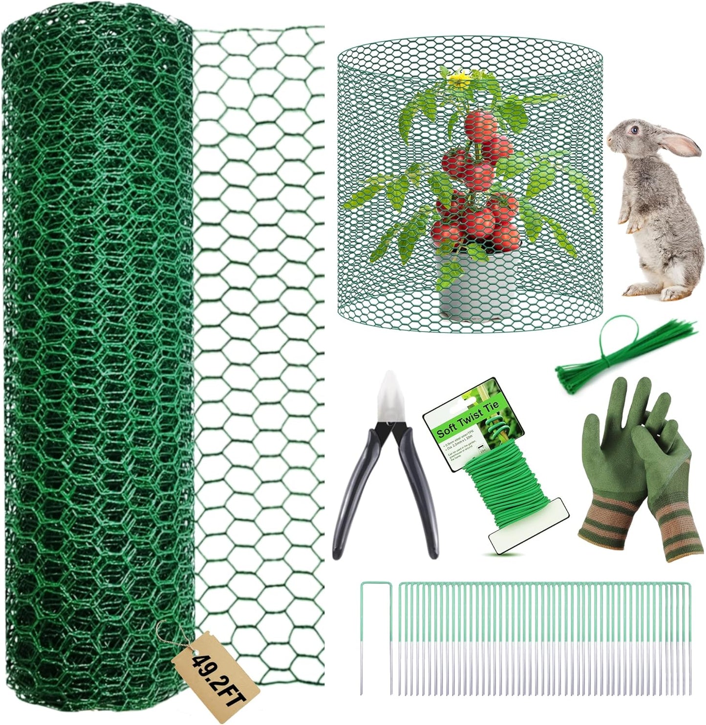 49.2Ft x16In Plant Protectors for Outdoor Plants - Wire Cages