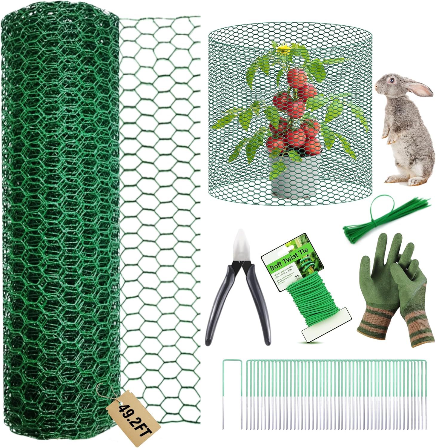 49.2Ft x16In Plant Protectors for Outdoor Plants - Wire Cages