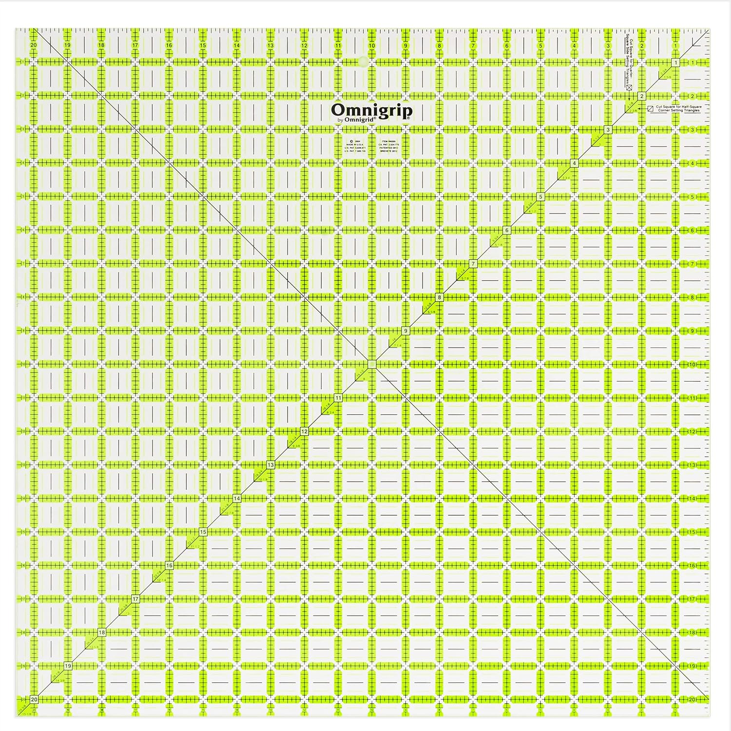 Omnigrip Non-Slip Square Quilting Ruler for Perfect Cuts