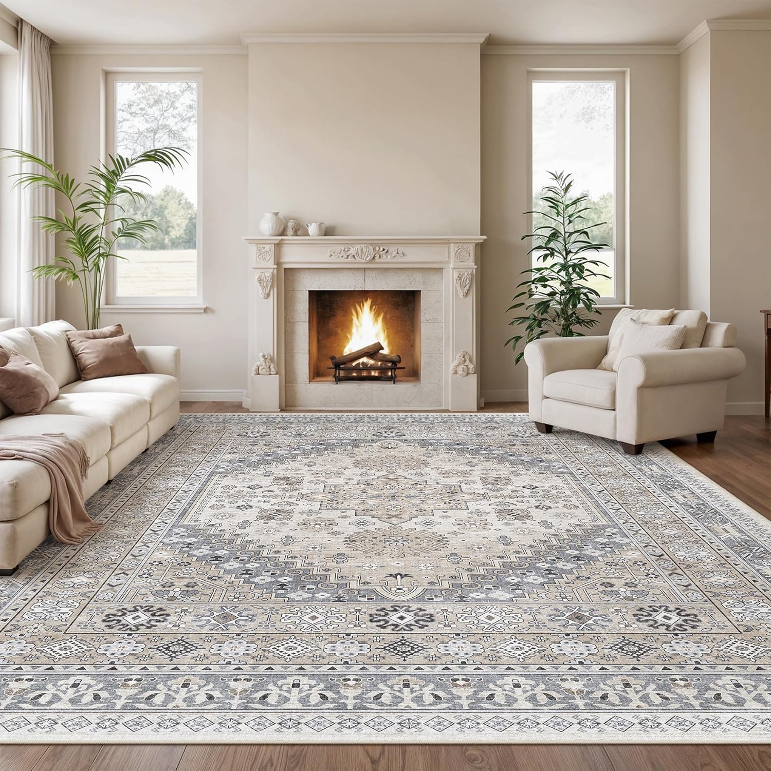 Zesthome 10x14 Area Rugs - Stain Resistant and Non-Slip Design