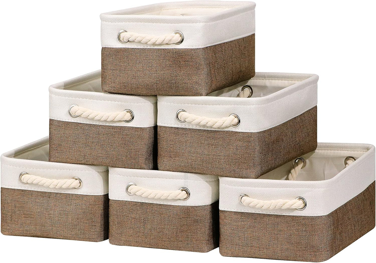 Collapsible Fabric Storage Baskets for Organizing - 6 Pack