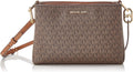 Michael Kors Trisha Leather Medium Triple Compartment Crossbody - Chic