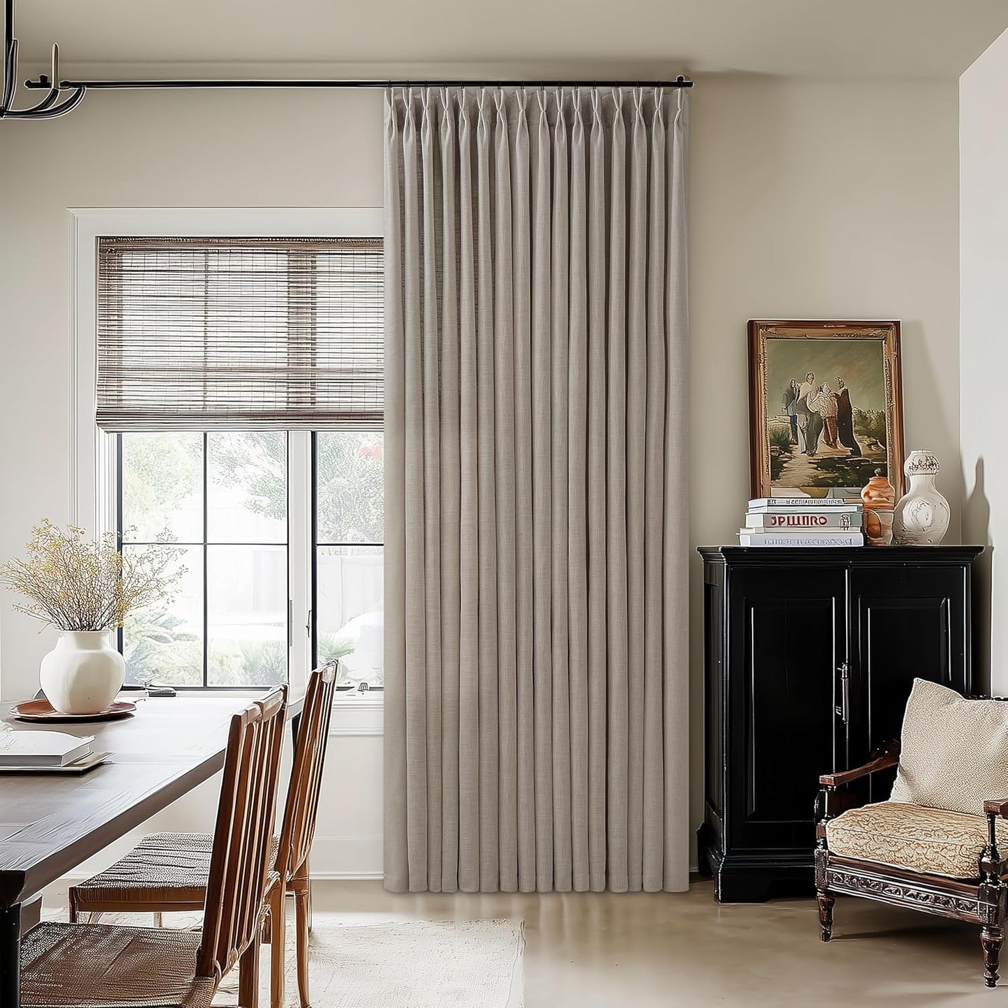 Pinch Pleated Linen Curtains 84 Inch Length for Stylish Homes