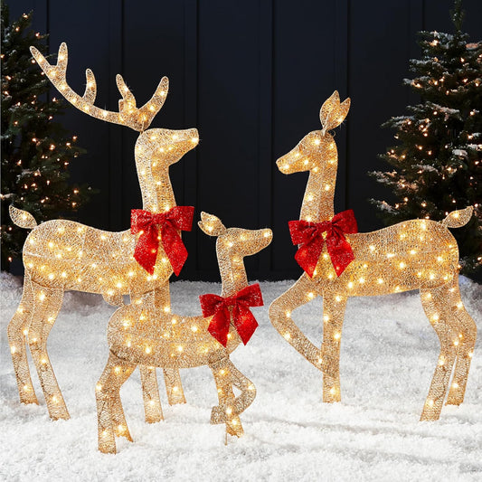 Lighted Christmas Deer Family Set for Outdoor Holiday Decor