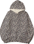Women Solid Cheetah Fleece Oversized Hoodie - Cozy Casual Pullover