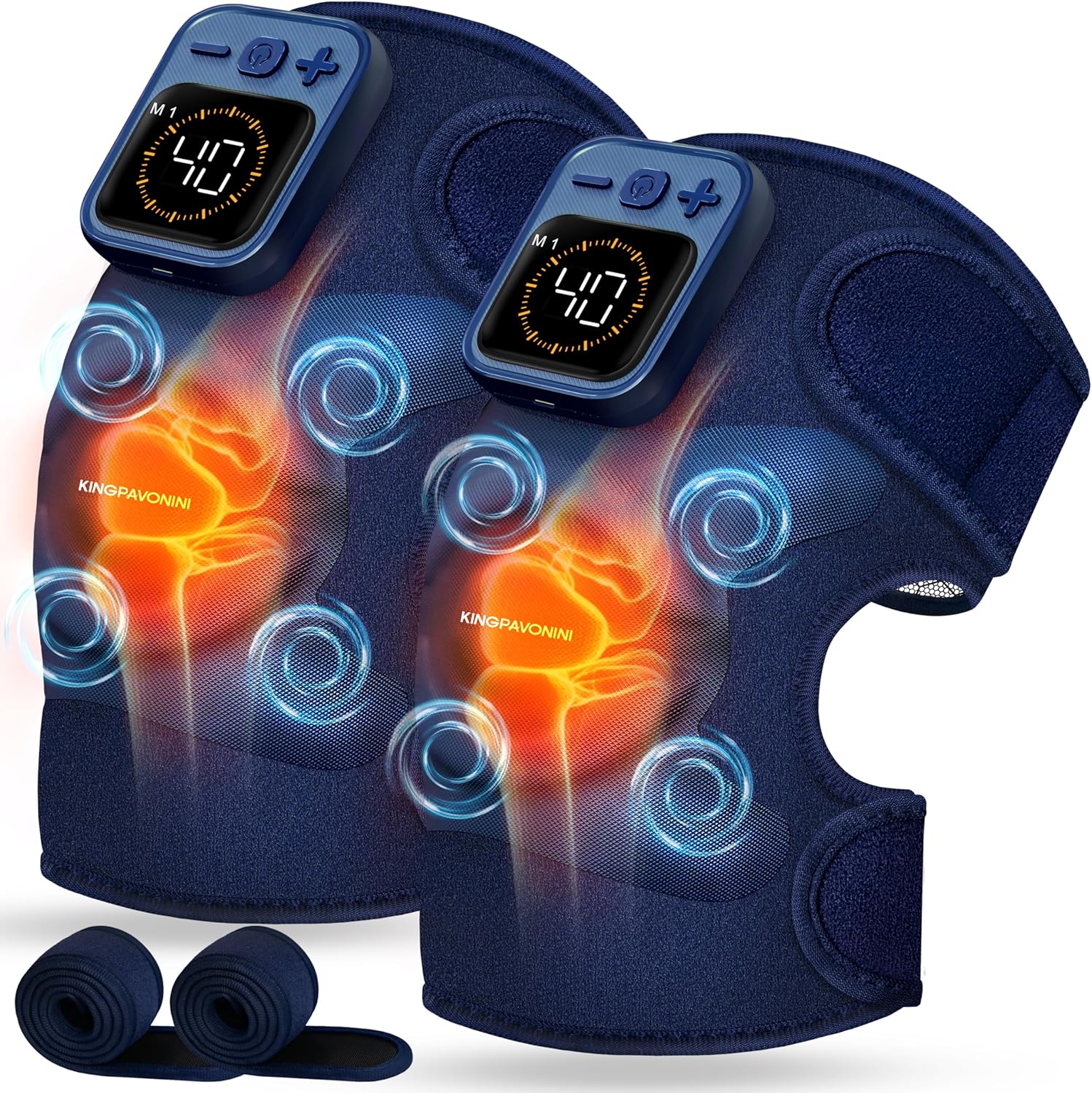 KingPavonini Cordless Knee Massager for Pain Relief and Comfort