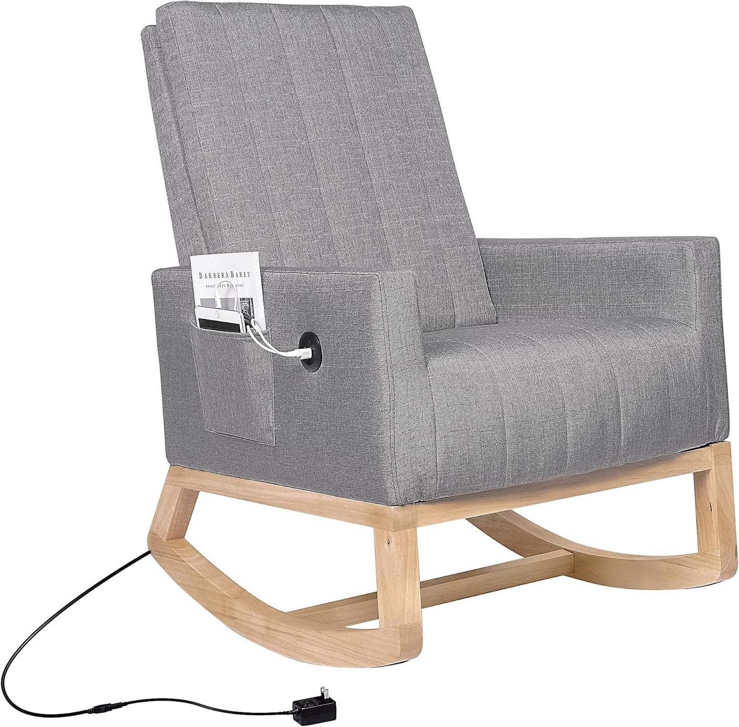 VECELO Modern Rocking Chair with High Backrest