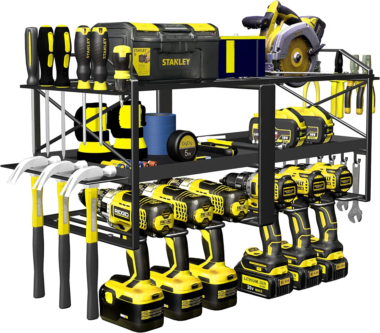 3-Layer Wall Mounted Drill Holder Rack - Spaclear
