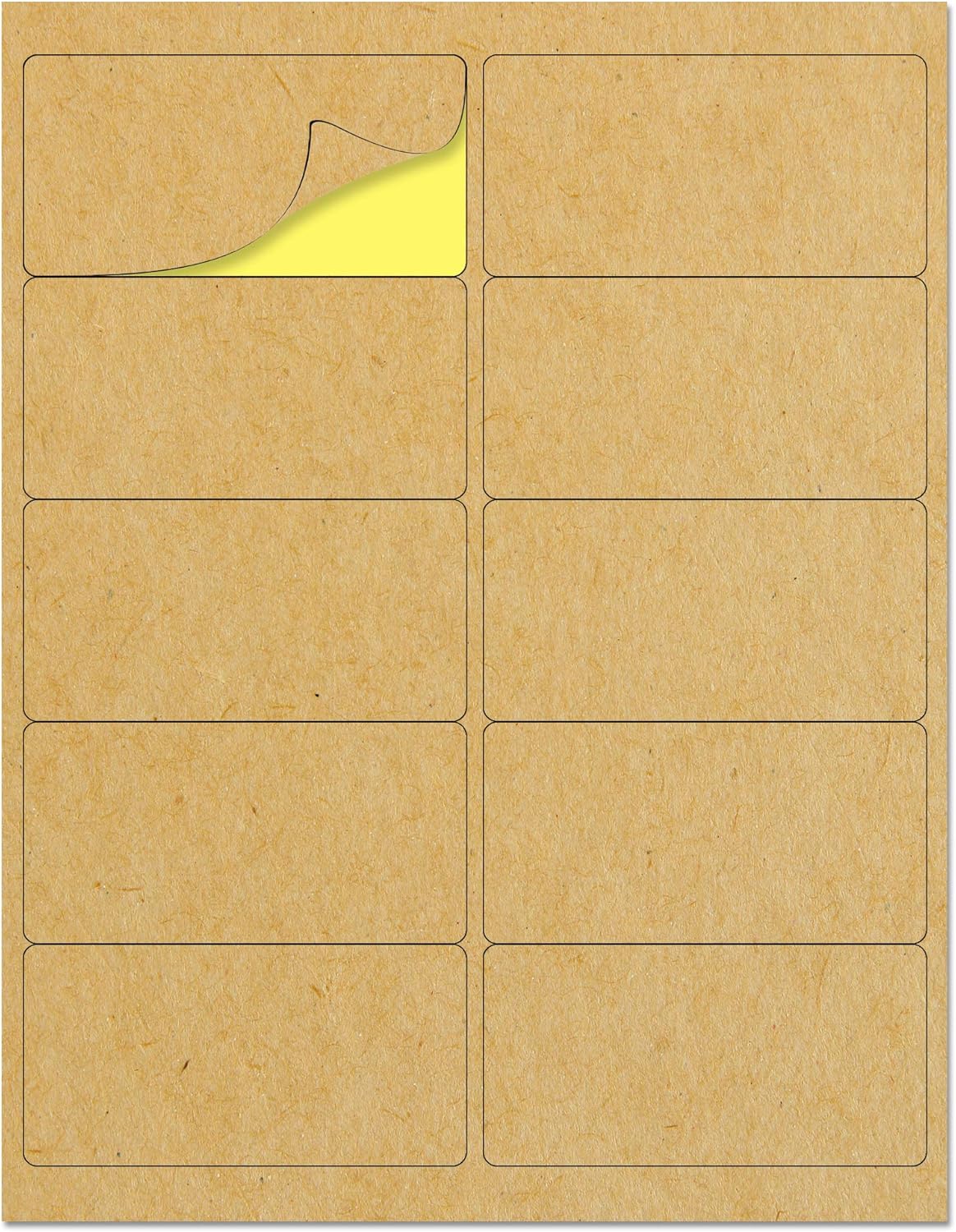 4 x 2 Kraft Labels Stickers - 1500 Self-Adhesive Labels