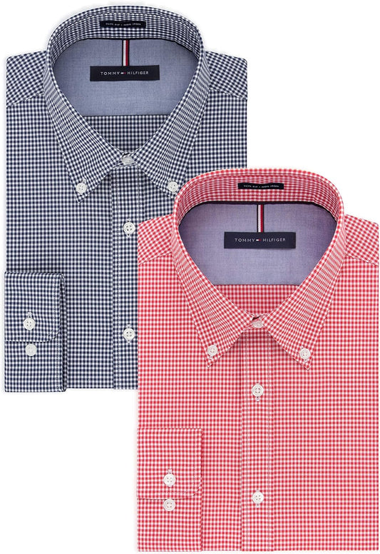 Tommy Hilfiger Men's Slim Fit Non Iron Gingham Dress Shirt Review