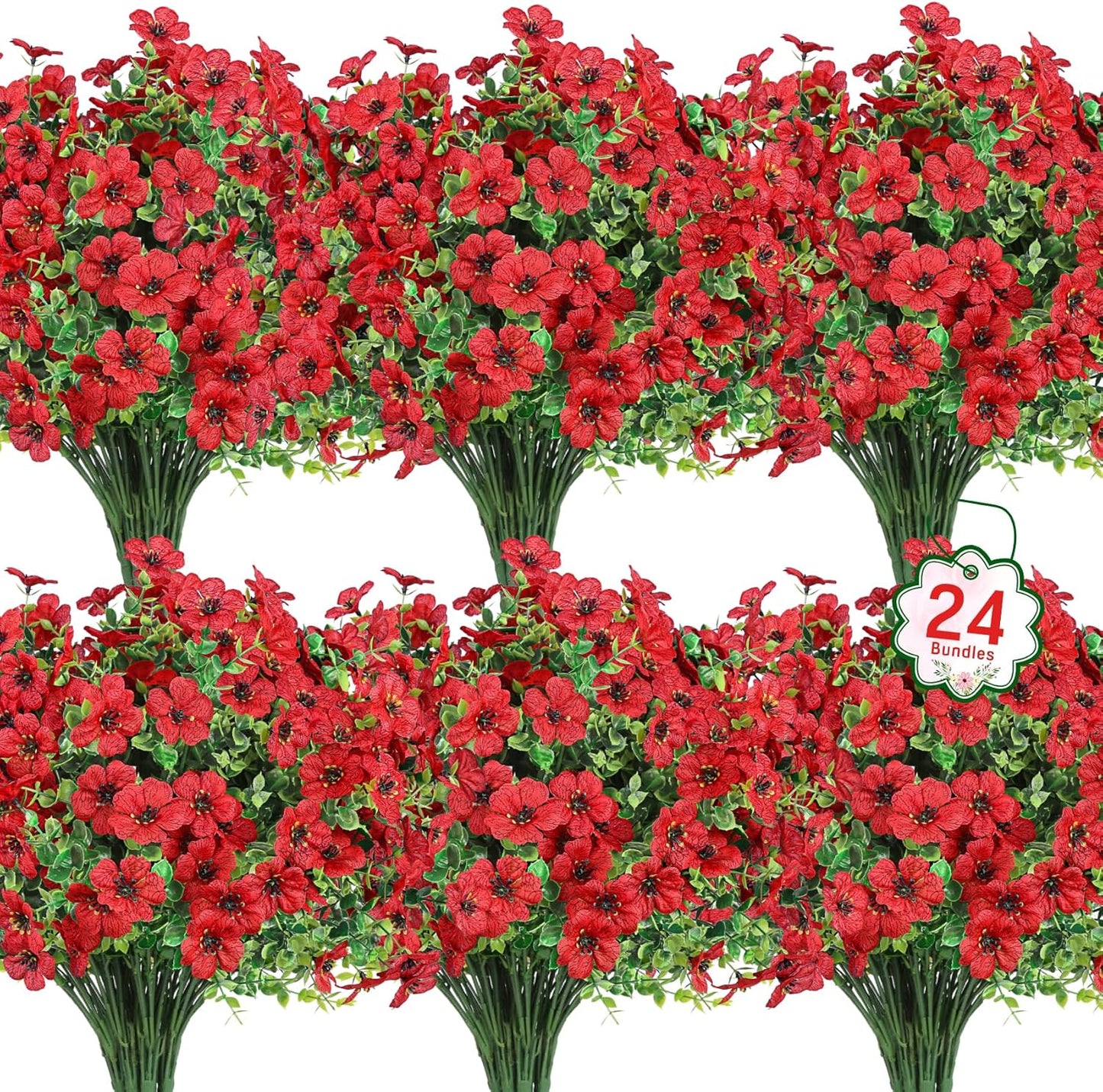 Ouddy Decor 24 Bundles Artificial Flowers for Stunning Decor