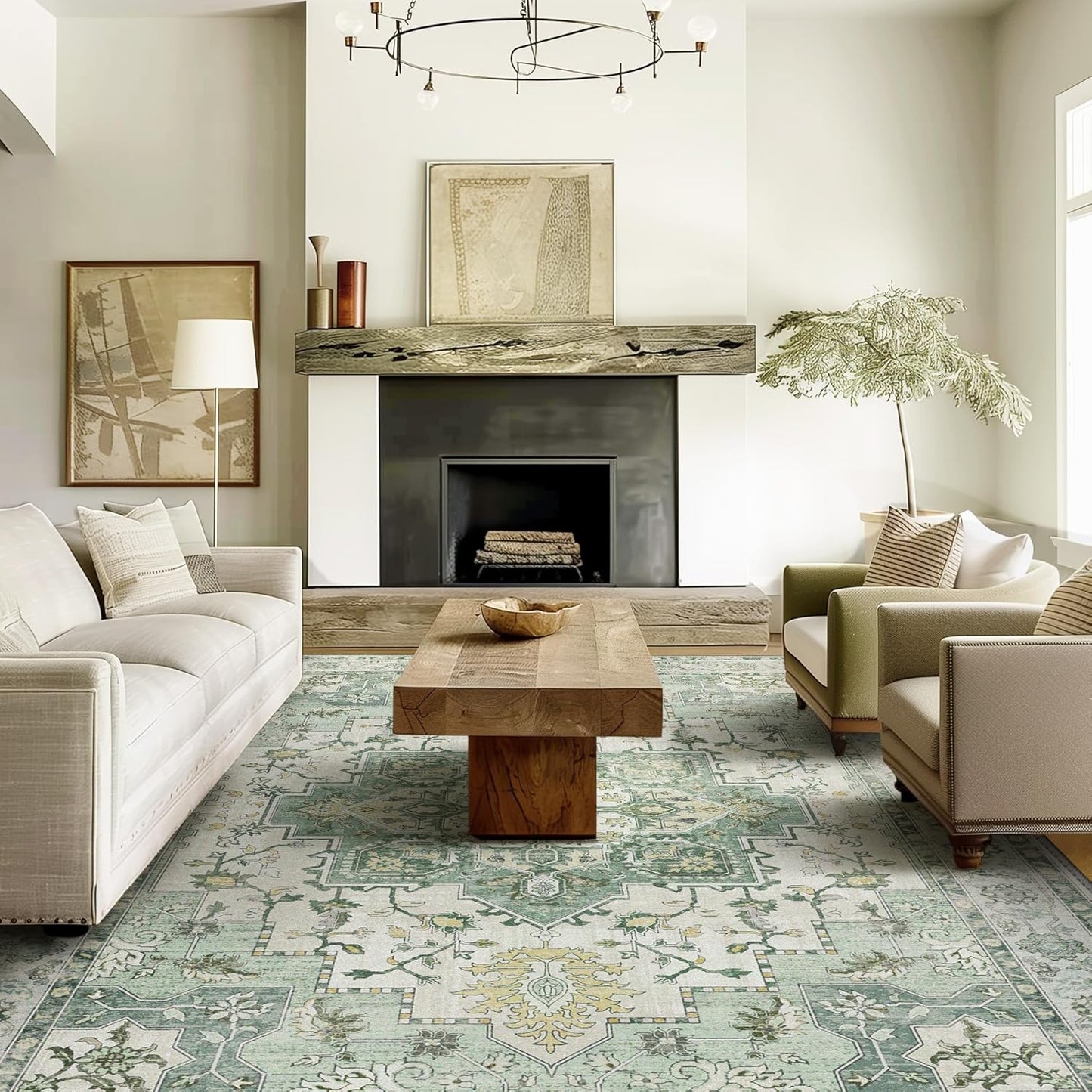 GENIMO 7ft 6in'x9ft 6in' Area Rugs for Living Room, Vintage Design