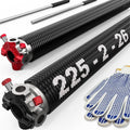 Garage Door Torsion Springs Set with Non-Slip Winding Bars - Coated