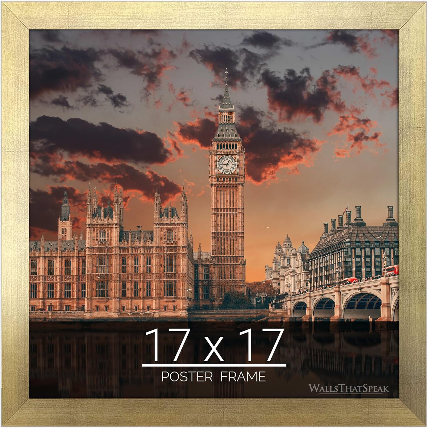 17x17 Gold Picture Frame for Puzzles Posters Photos Artwork