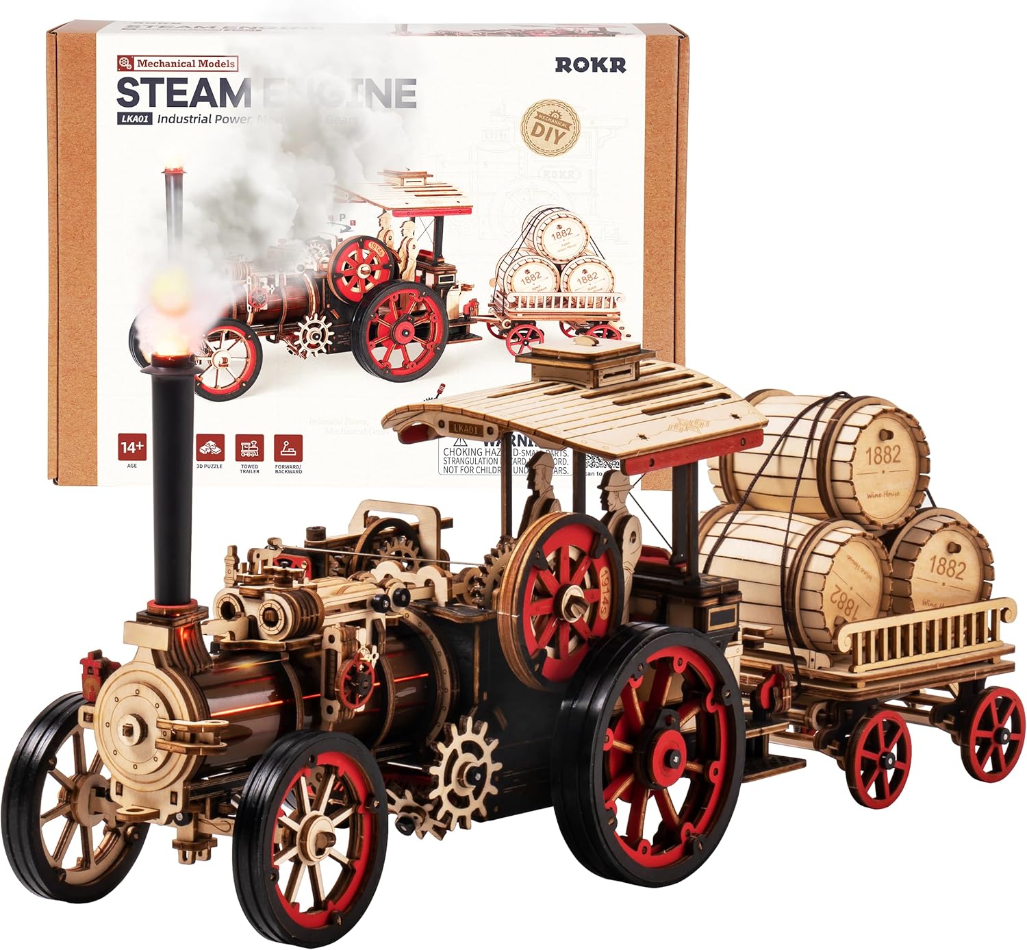 ROKR 3D Puzzle Electric Vintage Car Steam Engine Model Kit