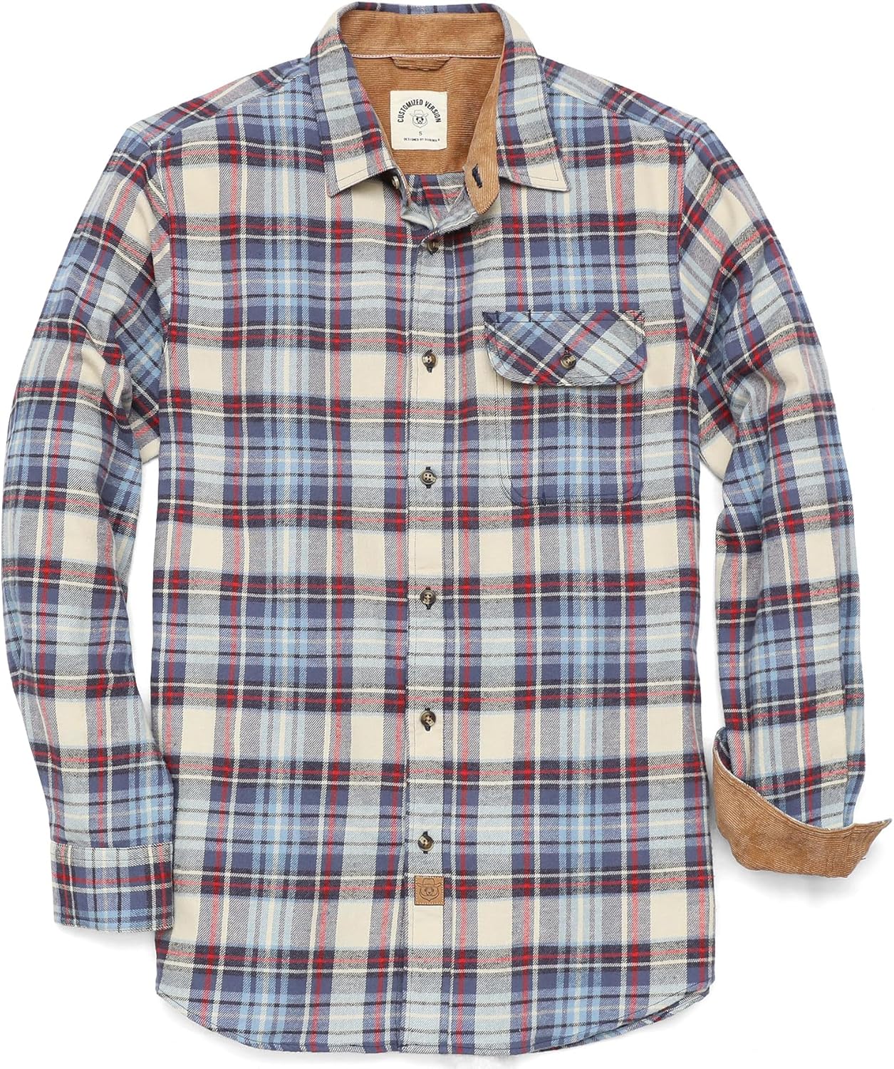 Dubinik Mens Flannel Shirts Long Sleeve Casual Button Down Style
