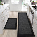 Kitchen Rugs Set 24ftx36ft + 24ftx60ft Black - Absorbent Non-Slip Mats