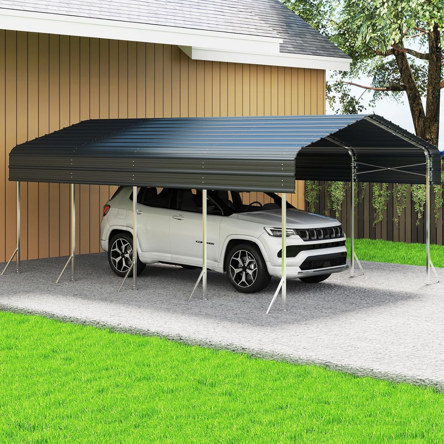 12x20ft Heavy Duty Metal Carport for All-Weather Protection