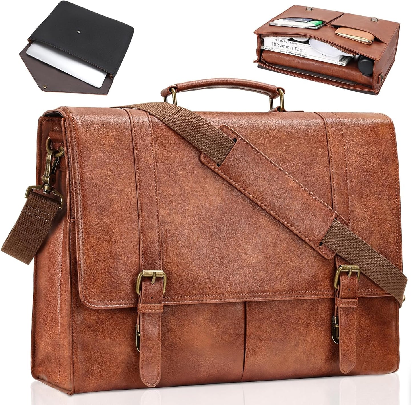 ESTARER Men's Messenger Bag for 15.6 Inch Laptop - Vintage Style