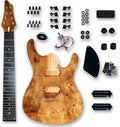 8 String Electric Guitar Kit Burl Poplar Top - DIY Build