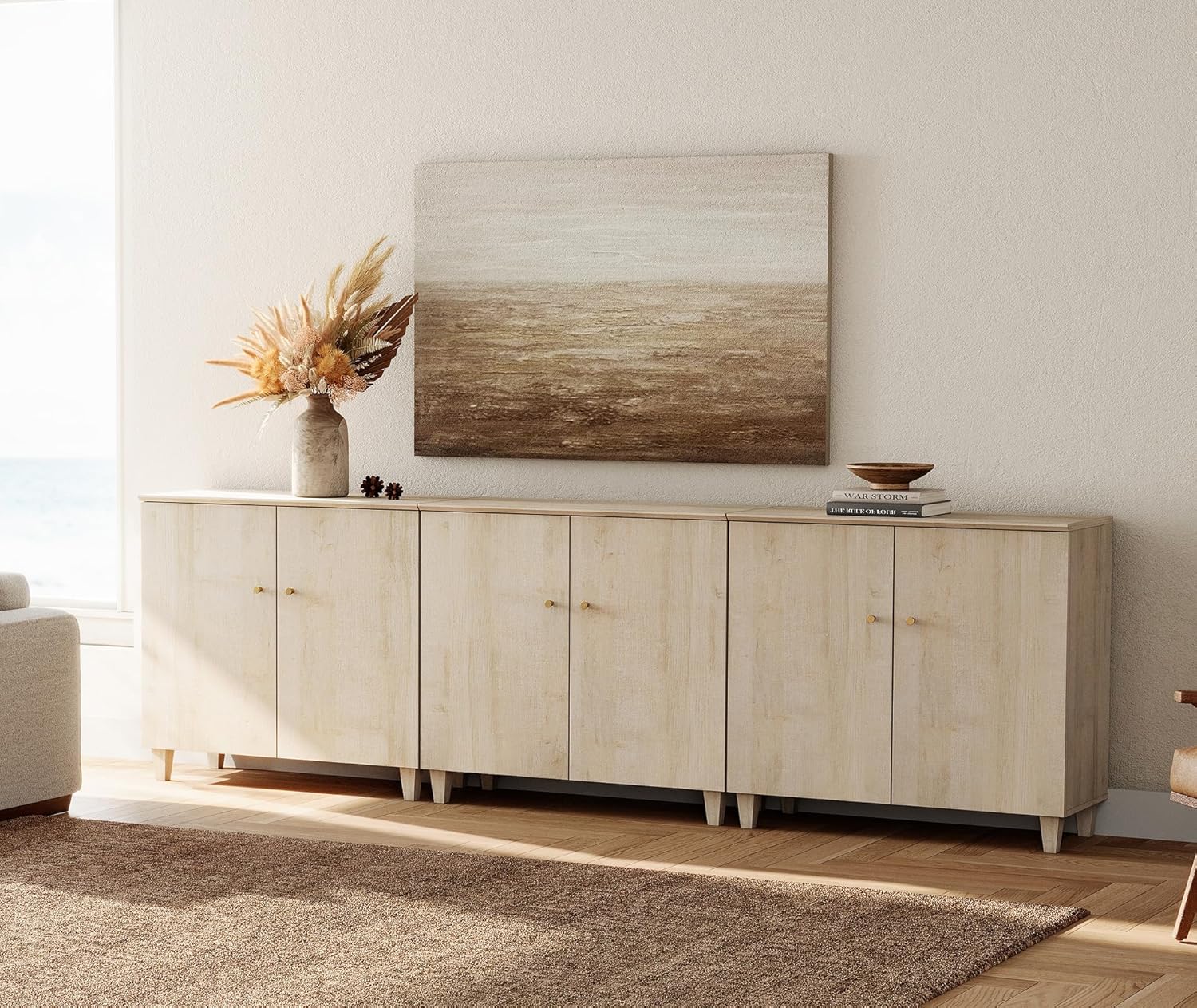 WAMPAT 3-in-1 Wide TV Stand: Spacious 106 Entertainment Center