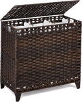 132L Rattan Laundry Hamper with 3 Removable Bags - Brown