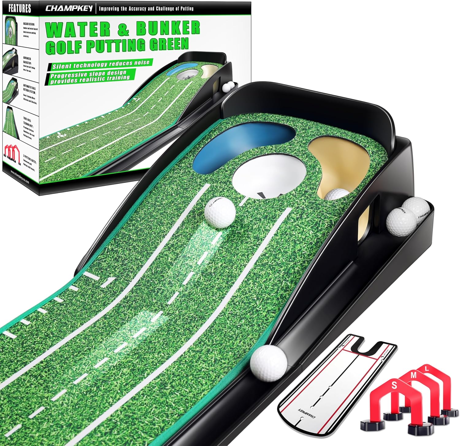 CHAMPKEY Hazard Pro Putting Green Kit - Slope & Noise Tech