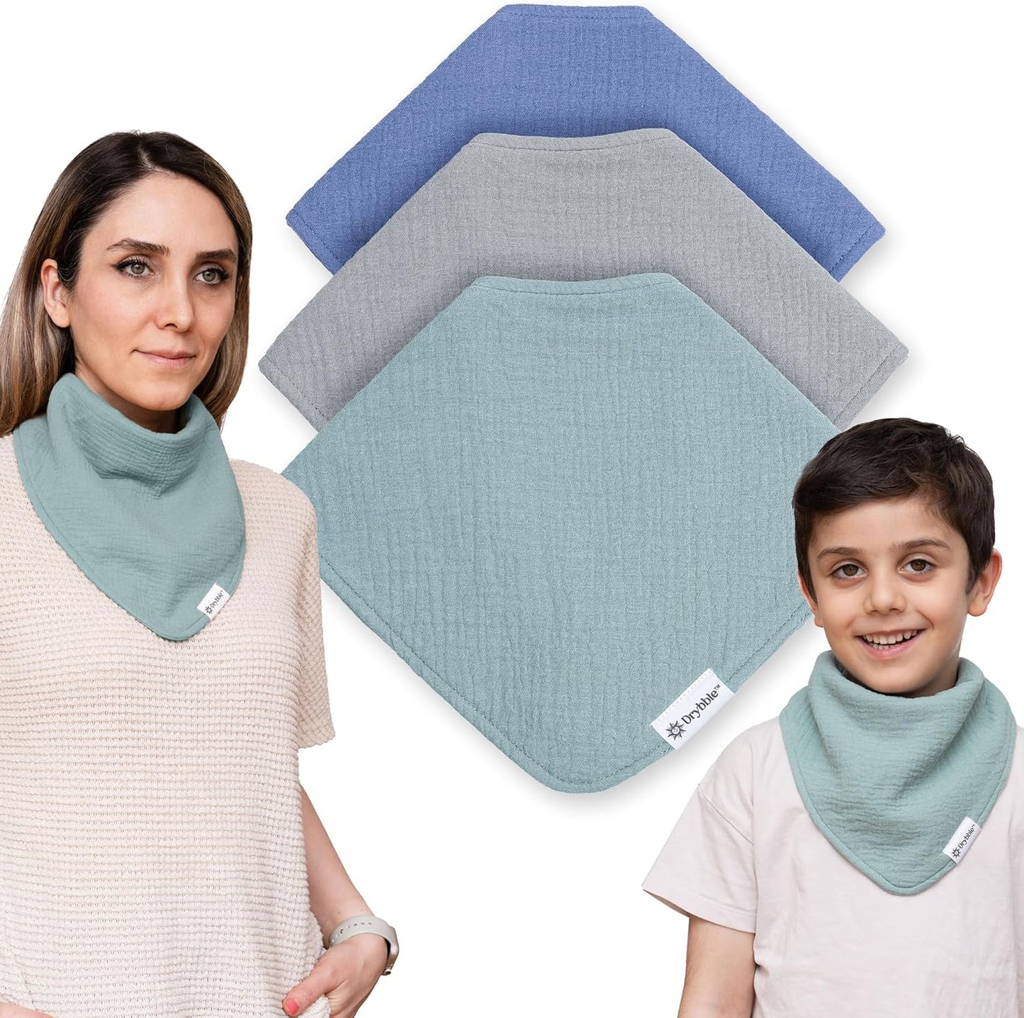 Bandana Bibs with Waterproof Lining for Adults and Kids