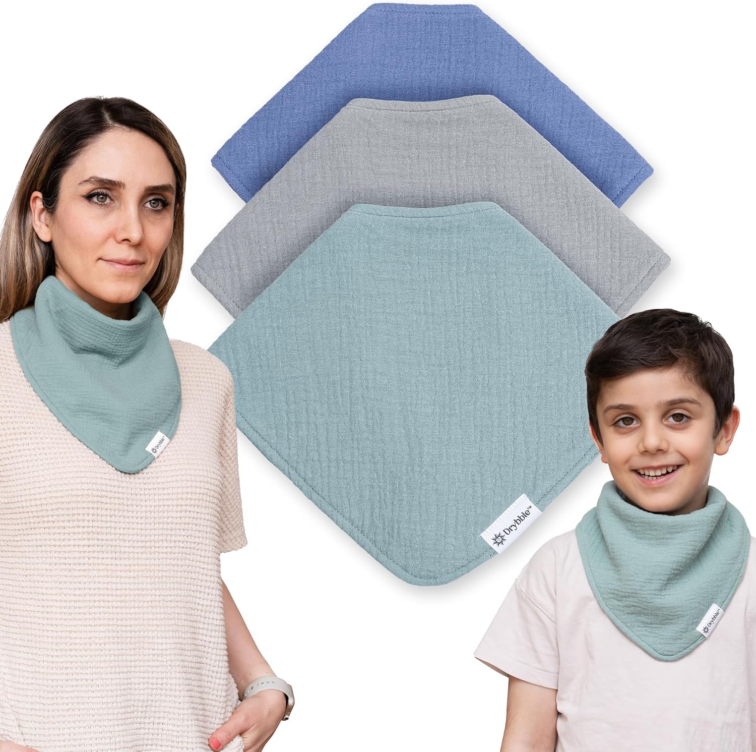 Bandana Bibs with Waterproof Lining for Adults and Kids