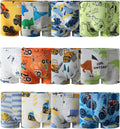 Boys Cotton Boxer Briefs 12 Pack - Soft Dinosaur & Shark Prints