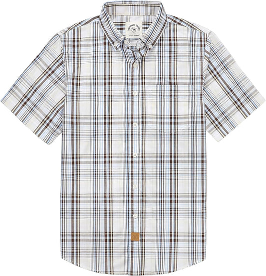 Dubinik Mens Short Sleeve Button Down Shirt for Summer Style