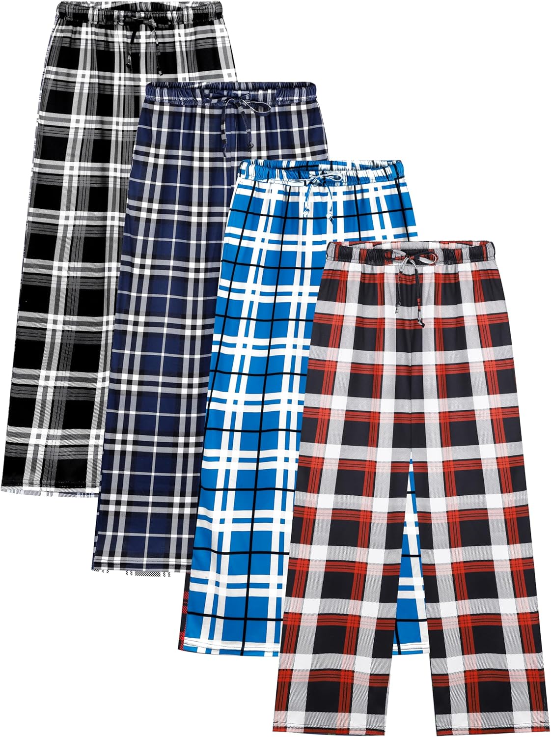 Cooraby Boys Plaid Pants with Pockets for Comfortable Sleep