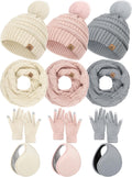 15PCS Womens Winter Gloves Earmuffs Scarf Winter Hats Set - Cozy
