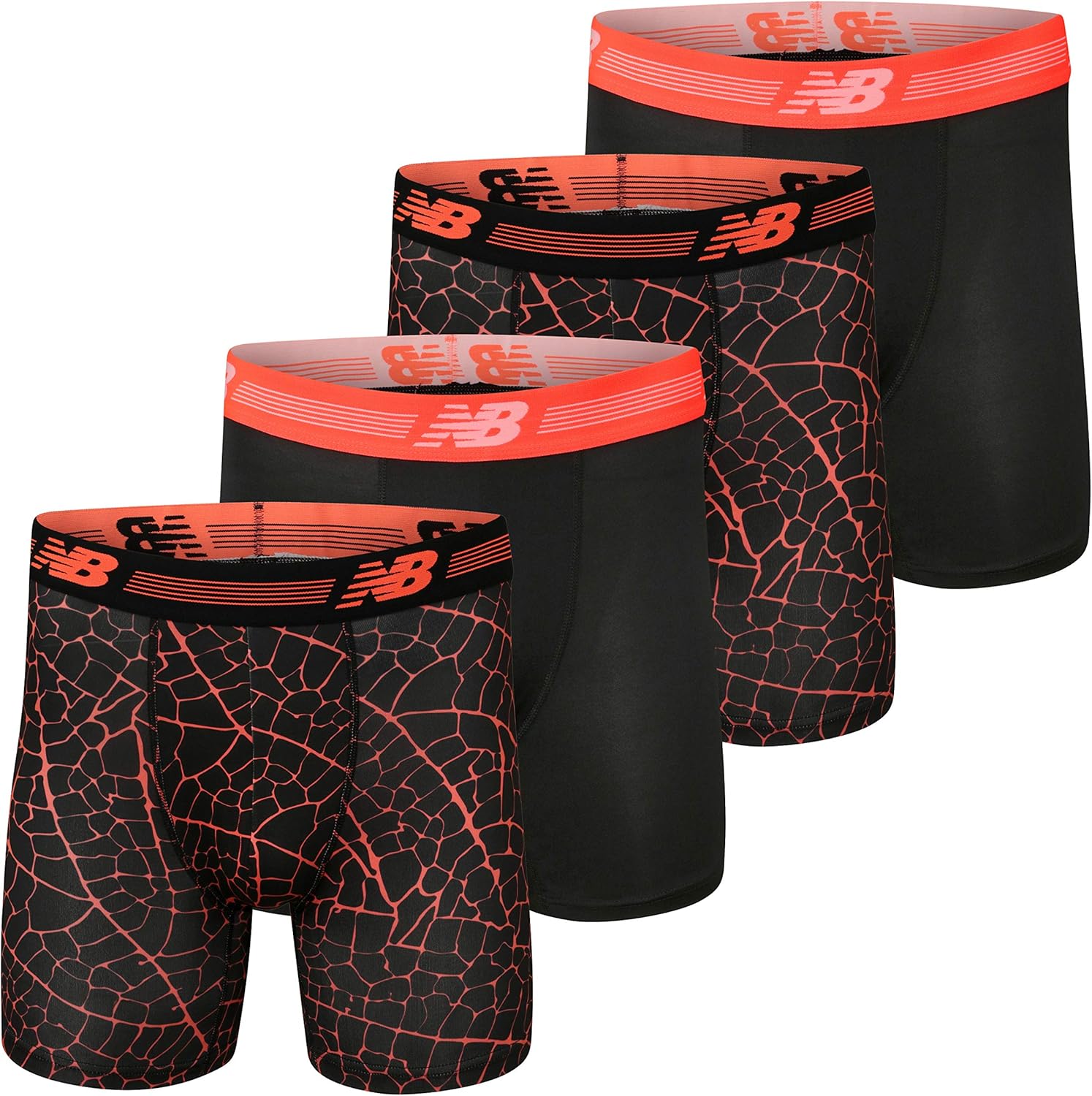 New Balance Men's Performance Boxer Briefs (4 Pack) - No-Fly for Maximum Comfort